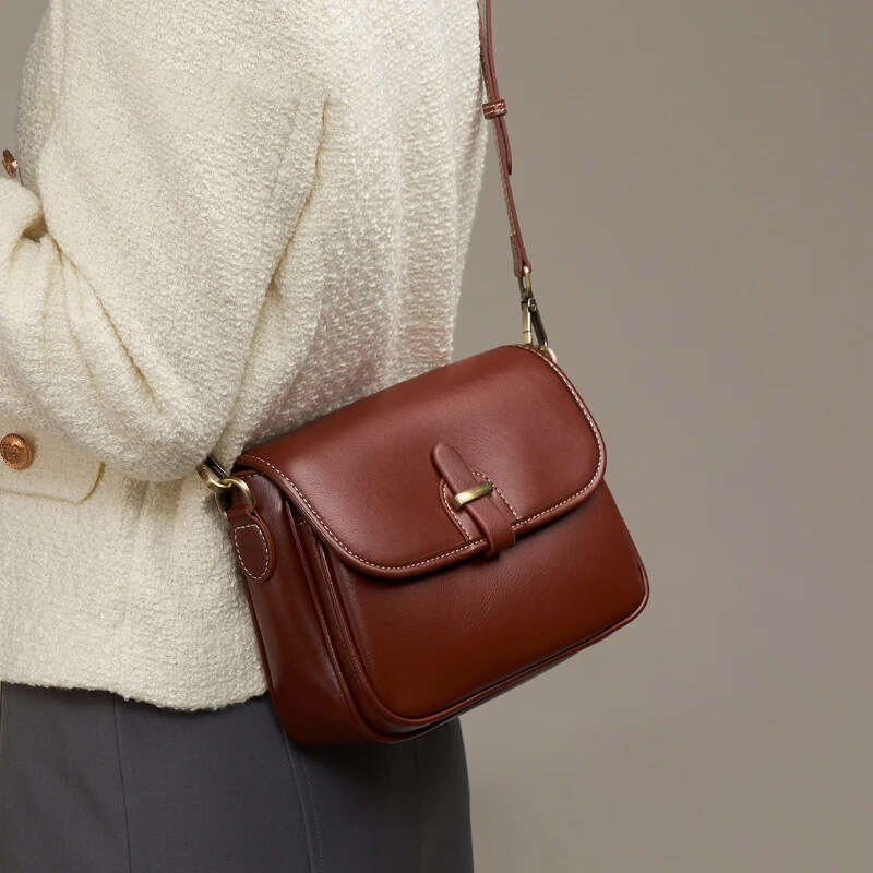 Genuine Leather 2025 New Fashion High-End Small Square Cowhide Shoulder Casual Women's Crossbody Bag