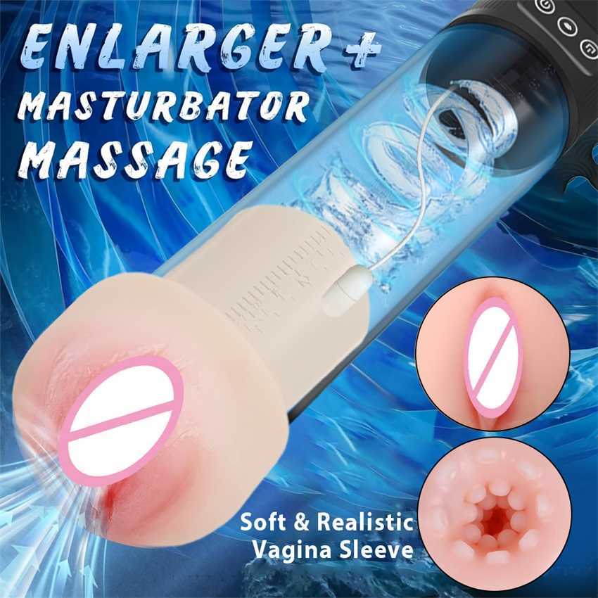 Ergonomic Design Penis Extender with 9 Sucking Modes Led Display Suction Rechargeable Adult Toys Cock Erection Training Penis Enlargement