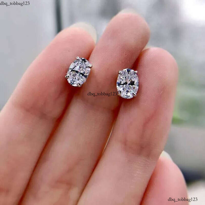 Choucong Drop Ship Top Sell Stud Earrings Moissanite Solitaire Simple Fashion Jewelry Sterling Sier Gold Fill Women Wedding Oval Dia Earring Gift