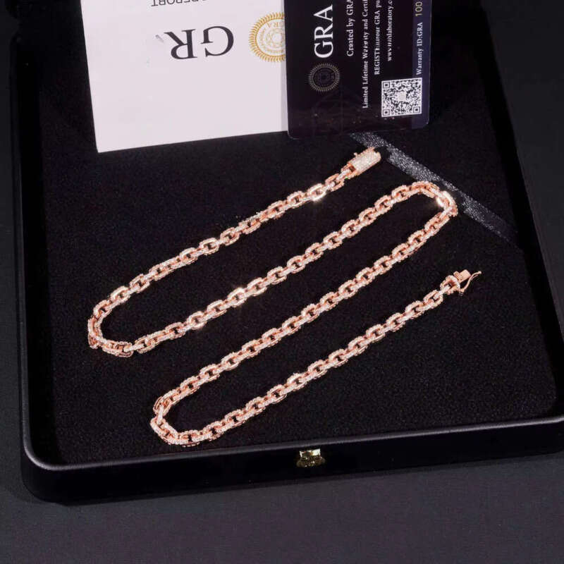Hot Sale 4mm Iced Out Chain Sterg Sier Pass Dia Tester GRA Certified VVS Moissanite Bracelets Hiphop Jewelry