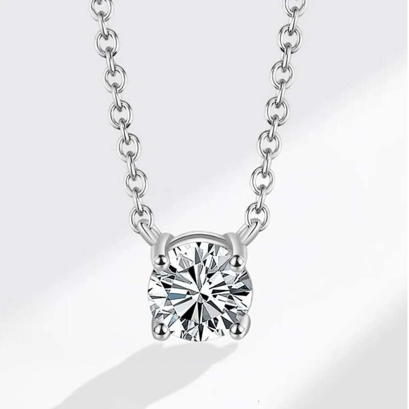 2024 Choucong Moissanite Dia Pendant Simple Fashion Jewelry Real 100% Sterling Sier 14K Gold Solitaire Gemstones Women Beach Clavicel Necklace Gift