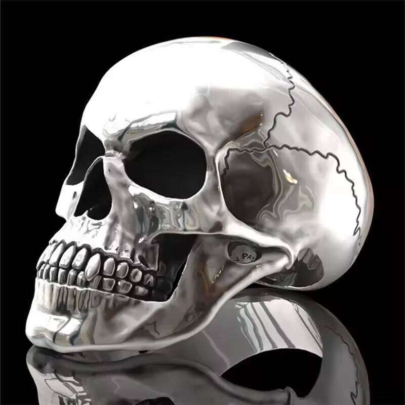 Hip-Hop Men's Creative Ghost Head Skull Rings for men Gothic Punk Metal Rock Bands Jewelry Accessories Party Wholesale