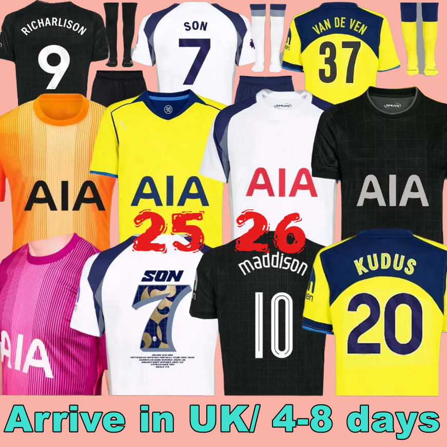 24 25 26 XAVI Season TEL SOLANKE KOLO MUANI SON KUDUS MADDISON KULUSEVSKI RICHARLISON ROMERO VAN DE VEN BISSOUMA Soccer Jerseys 2025 mens kit kids equipments9999