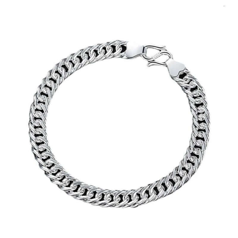 2024 Top Sell Link Chain Bracelets Simple Fashion Jewelry White Gold Fill Personality Men Women Wedding Beach Bangle For Love Gift