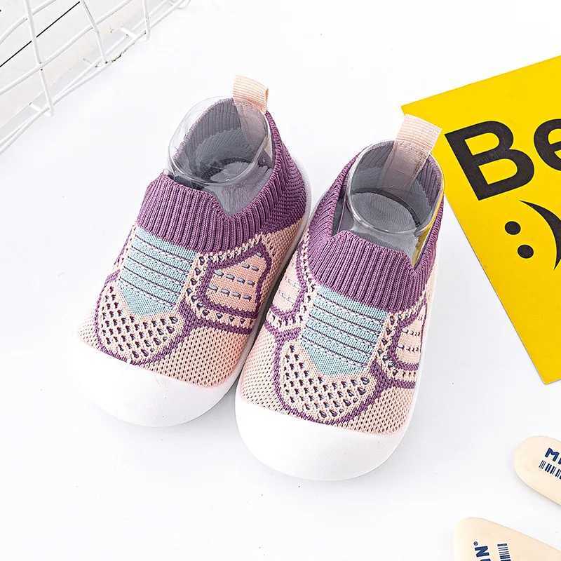 Baby Shoes Antislip Breathable Infant Crib Floor Socks with Rubber Sole for Children Boys Mesh Shoes Soft Bottom Baby Girl J250930
