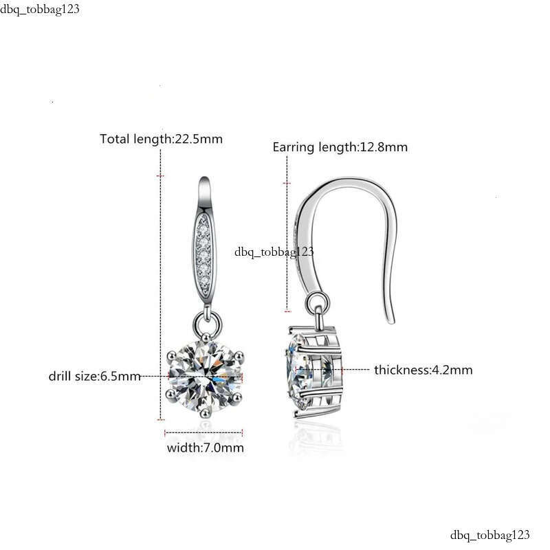 hoop for women D color VVS1 2CT moissanite earrings anti allergy solid sterg sier plated thicker gold designer jewelry woman gift