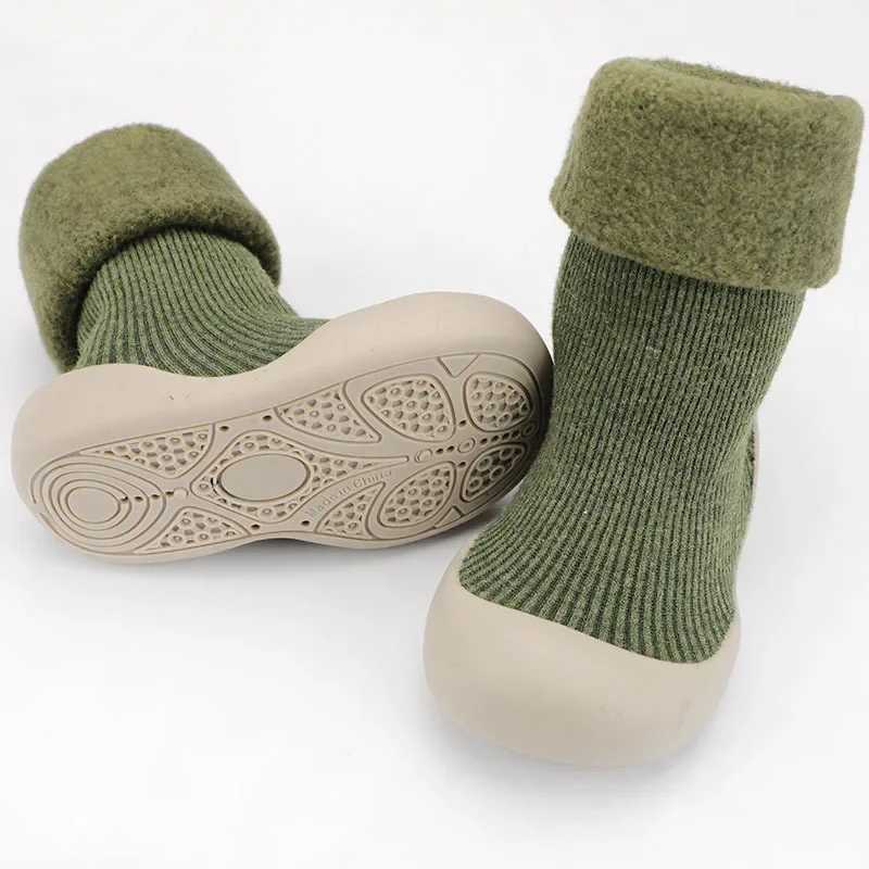 Winter Warm Baby Shoes Candy Colors Thicken first shoes Baby Toddler First Walkers Kids Soft Rubber Sole Shoe AntiSlip BootsJ250930