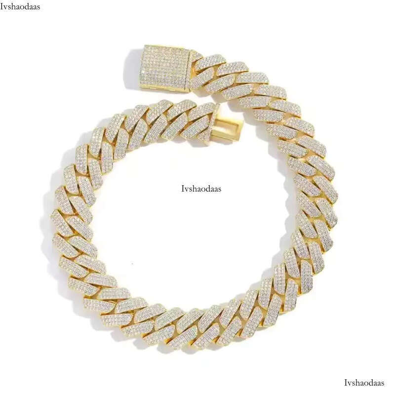 Miami Cuban Link High Quality Cubana Hop Jewelry 6 to 20mm Sterling Sier VVS Moissanite Iced Out Bracelet