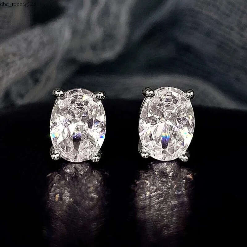 Choucong Drop Ship Top Sell Stud Earrings Moissanite Solitaire Simple Fashion Jewelry Sterling Sier Gold Fill Women Wedding Oval Dia Earring Gift