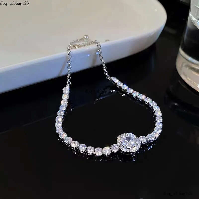 2023 Ins Top Sell Tennies Bracelet Jewelry Sterling Sier Fill Round Cut Cubic Zircon Party Eternity Women Wedding Bangle For Lover Gift