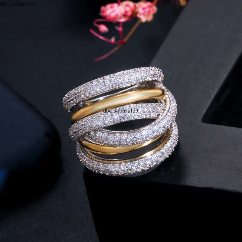 2022 Choucong Brand Wedding Rings Jewelry Gold Fill Pave White Sapphire CZ Dia Eternity Gemstones Women Cross Engagement Band Ring Gift