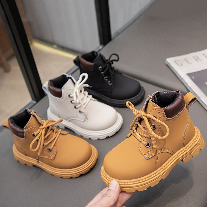 Baby Kids Short Boots for Boys Girls Autumn Winter Children Leather Shoes Kidszworld Fashion Toddler Girls Boots Anti Slip Kids Snow Shoes Sizes 21 - 