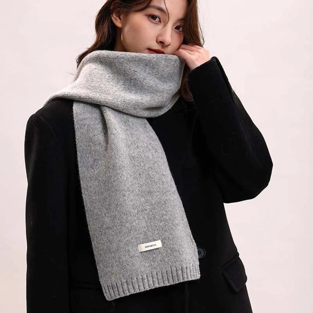 Solid Color Knitting Wool Scarf Coldproof Windproof Long Thickened Neckscarf Versatile Classic Winter Warmer Scarf Outdoor 250930