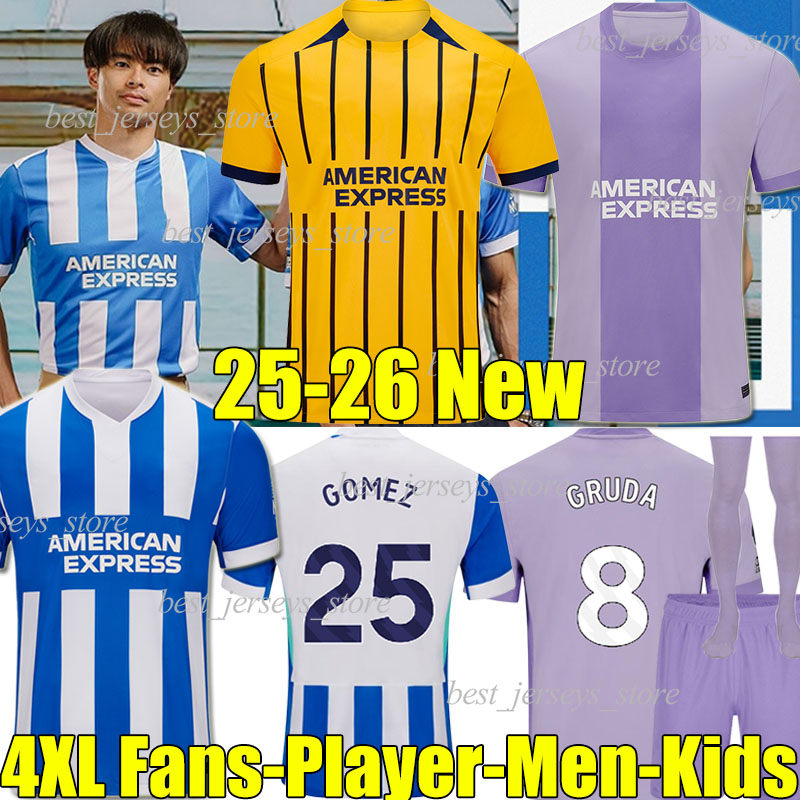 4XL 25/26 Brighton Soccer Jerseys GOMEZ AYARI GRUDA TZIMAS WATSON MINTEH MITOMA MILNER DE CUYPER BOSCAGLI RUTTER KOSTOULAS MARCH men kids kit socks set Football Shirt