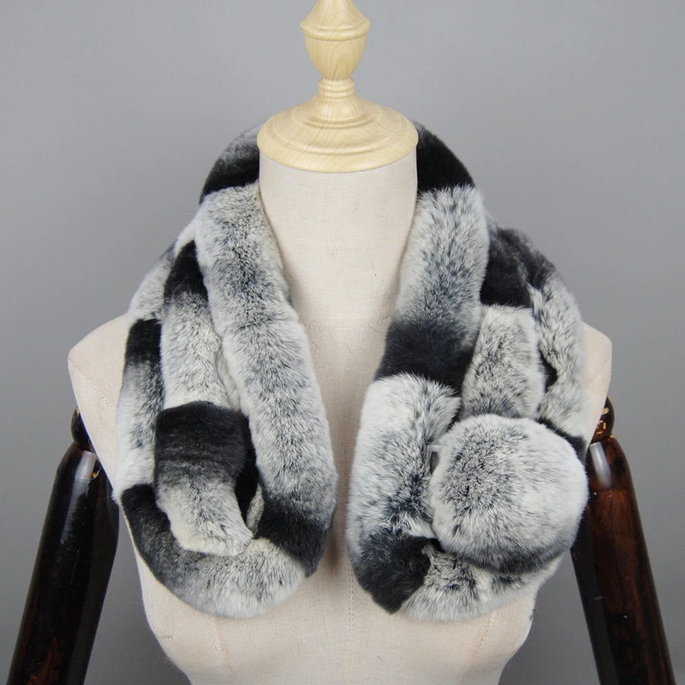2025 Womens Cute Super Soft Real Rex Rabbit Fur Scarf Lovely Girls Winter Big Rex Rabbit Fur Ball Scarf 250929