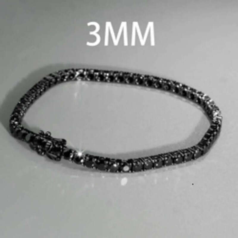New Design Black Vvs Moissanite Tennis Chain Necklace Pass Tester Iced Out Dia Sier Bracelet For Men Women