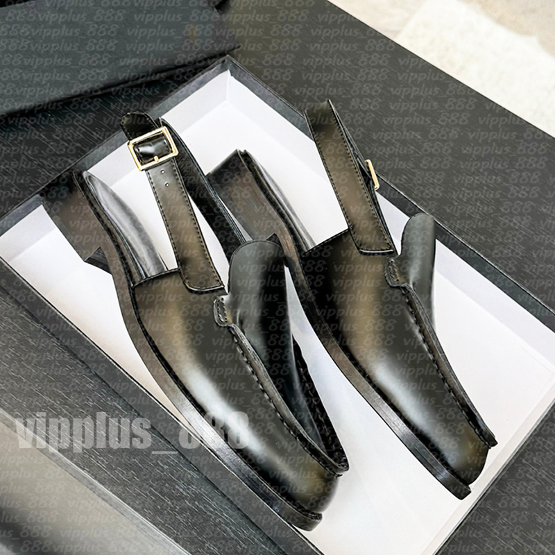 25P Designer Slingback Shoes Leather Crystal Loafers Women Flats Mules Summer Slipon Sandals Party Dress Shoes Casual Style 755