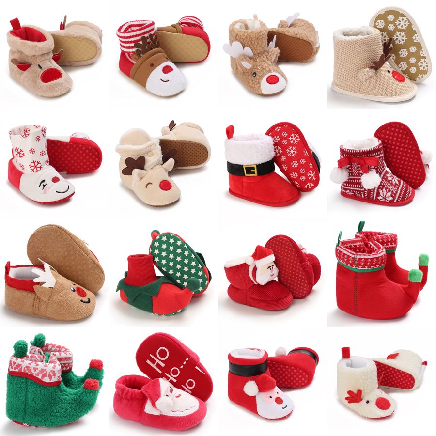 New year Christmas Newborn Baby Shoes Boys Girls Toddler First Walkers Soft Bottom Kidszworld Infant Flats Warm Snow Boots 0-18 Months K003