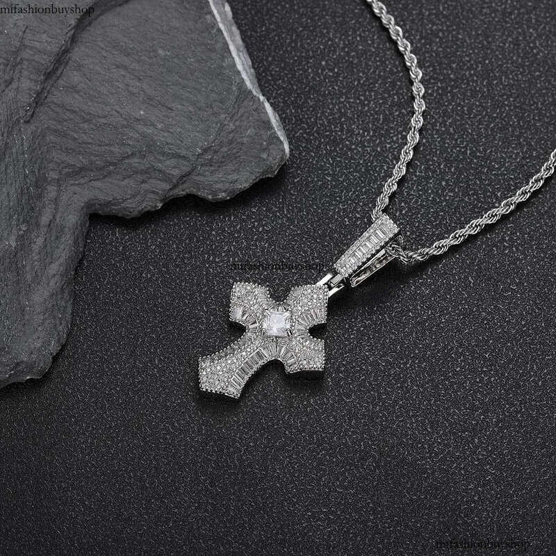 Hip Hop Cross Pendant Necklace TopBling 5A T Zircon Real Gold Plated Men Jewelry