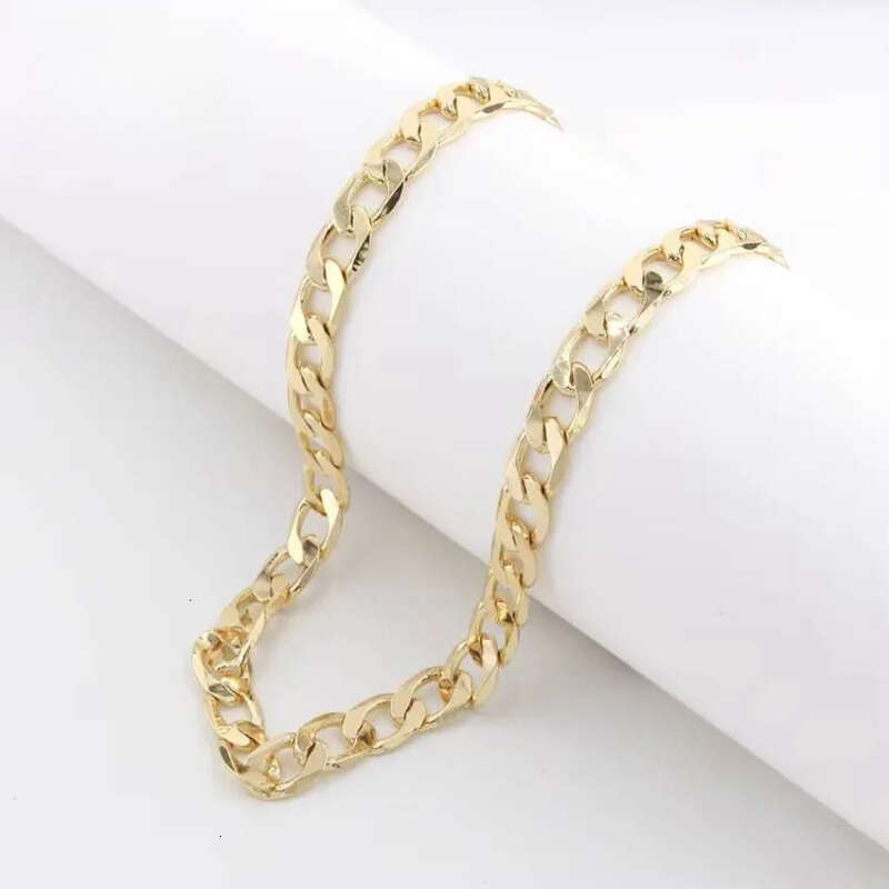 High Quality Multiple Width Length 14k Gold Plated Ferrero Cuban Link Chain Necklace for Men Women
