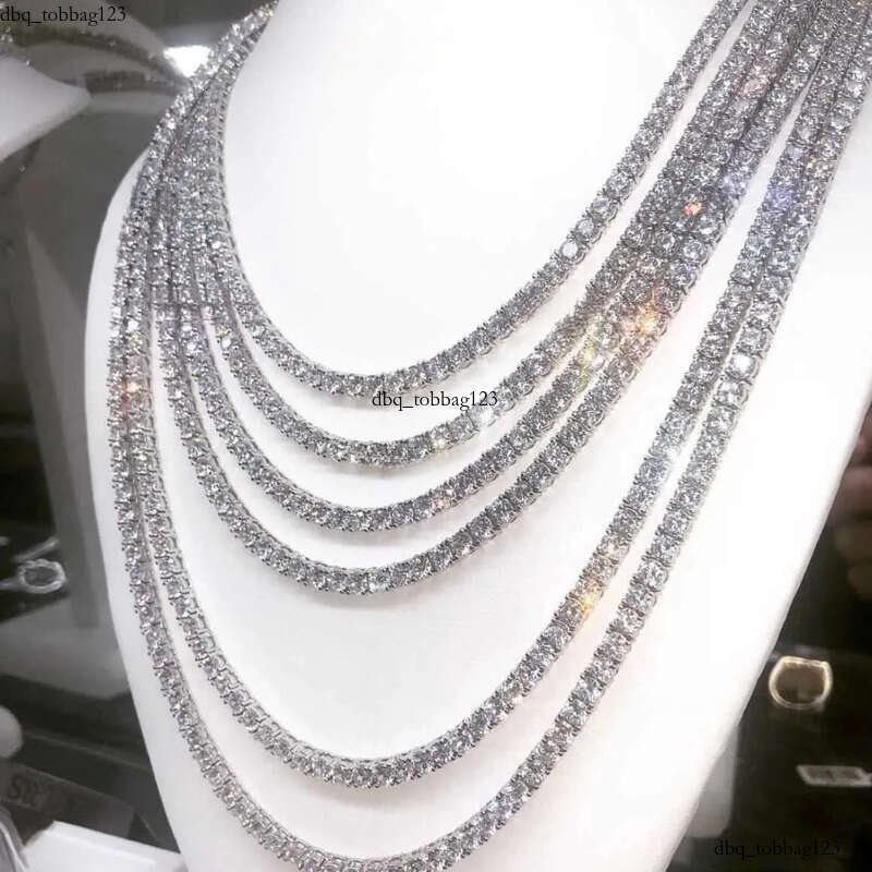 2mm 3mm 4mm 5mm Hop Necklace Sier vvs moissanite tennis chain women mens Fashionable man necklace Hip hop pass dia tester Chain
