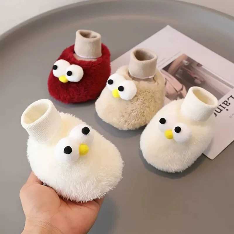 Cartoon Cute Baby Childrens Shoes Mens and Womens Flat Shoes Elastic Rope Plush Warm and Comfortable Socks Shoes 018MJ250930