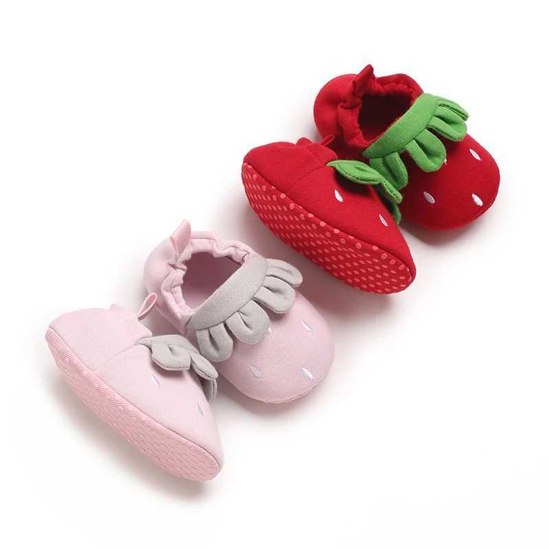 Cute Strawberry Baby Shoes Pure Cotton Soft Sole Anti Slip Walking Shoes Breathable And Warm Outdoor Newborn ShoesJ250930