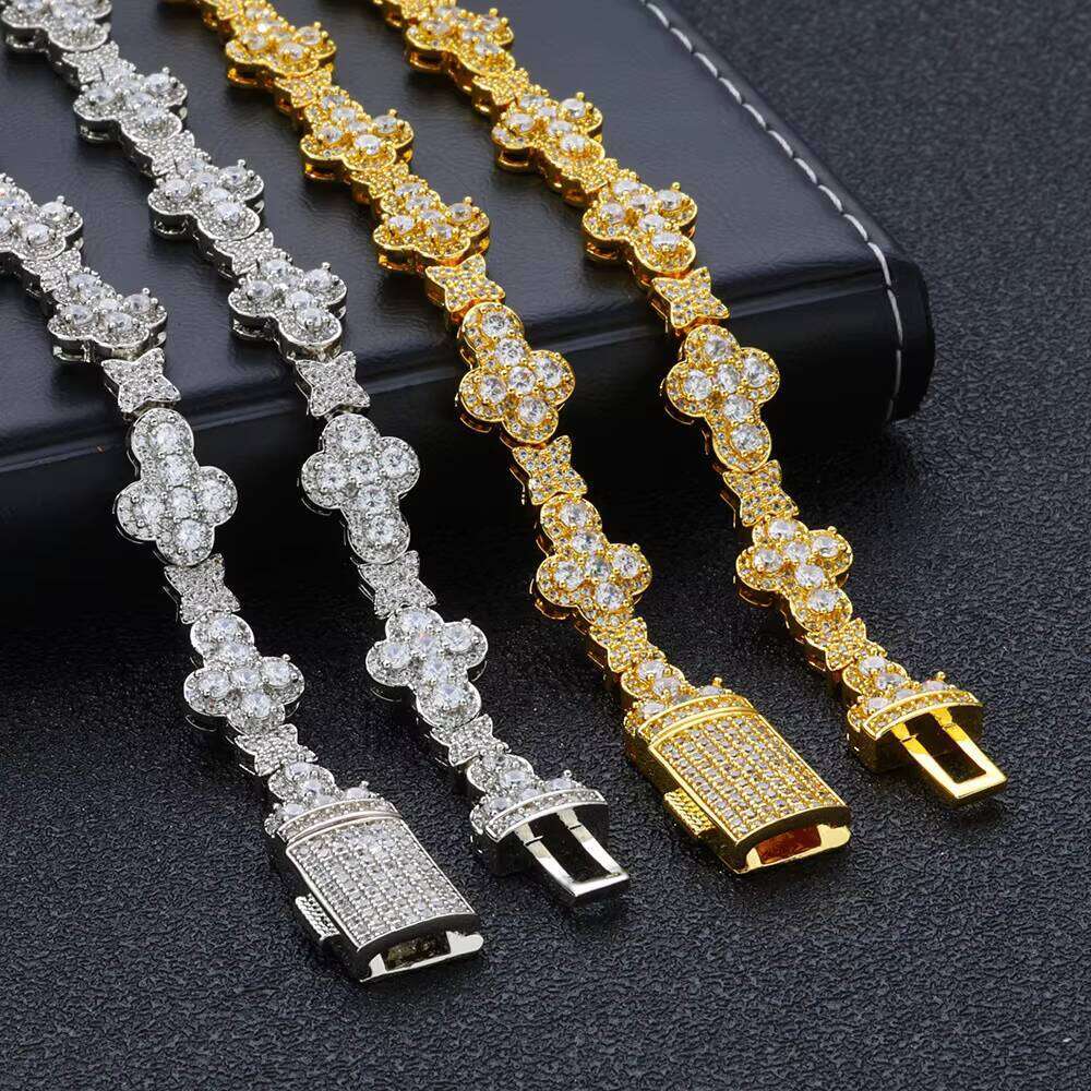 FineJewelry CZ Dia Tennis Chain Bracelet for Women High Quality Gold Sier Star Shape Bling Hip Hop Style Religious