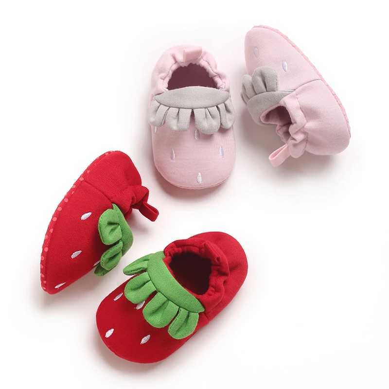 Cute Strawberry Baby Shoes Pure Cotton Soft Sole Anti Slip Walking Shoes Breathable And Warm Outdoor Newborn ShoesJ250930