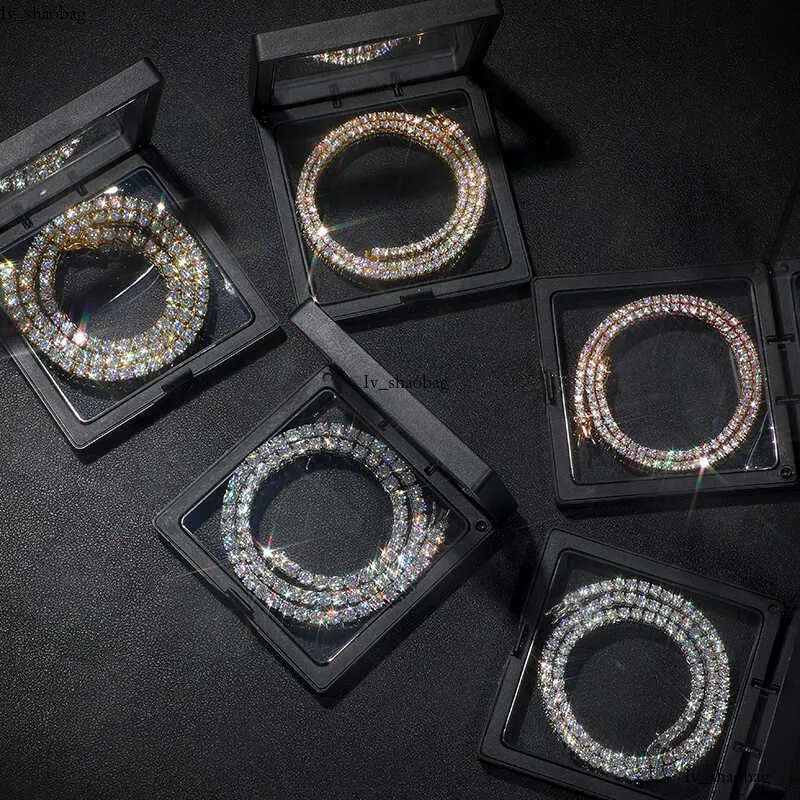 Pendant Necklaces Designer Jewelry Dropshipping Local US Stock Sterling Sier VVS Moissanite Dia Cluster Tennis Chain Necklace For Women