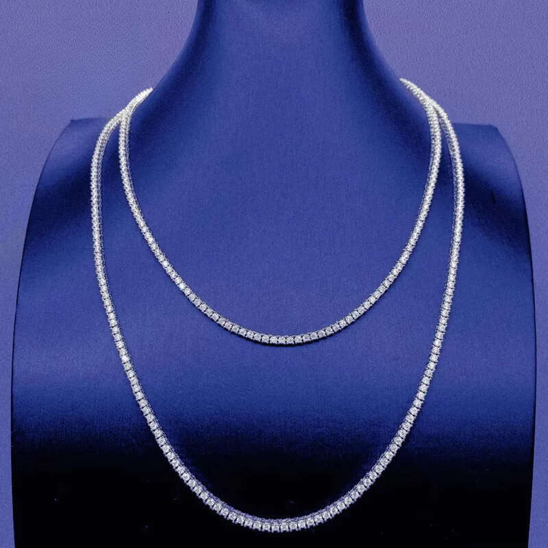 Elegant 3mm VVS Clarity Gold Plated Sier Hypoallergenic Gift Moissanite Tennis Chain