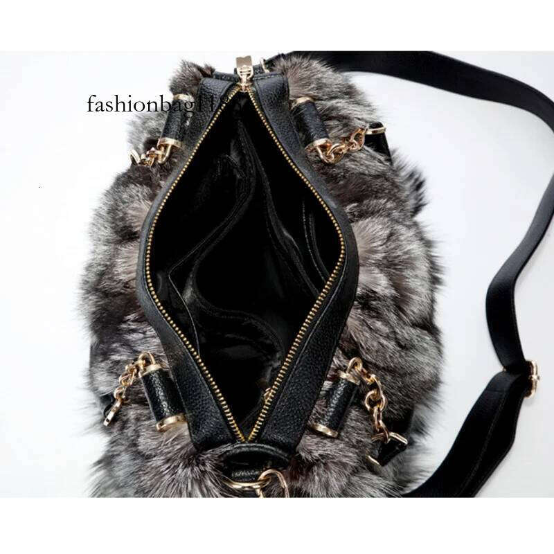 Winter Women's Fashion Handbag Ladies Purses Women Shoulder Bag Real Sier Fox Fur Messenger Bags