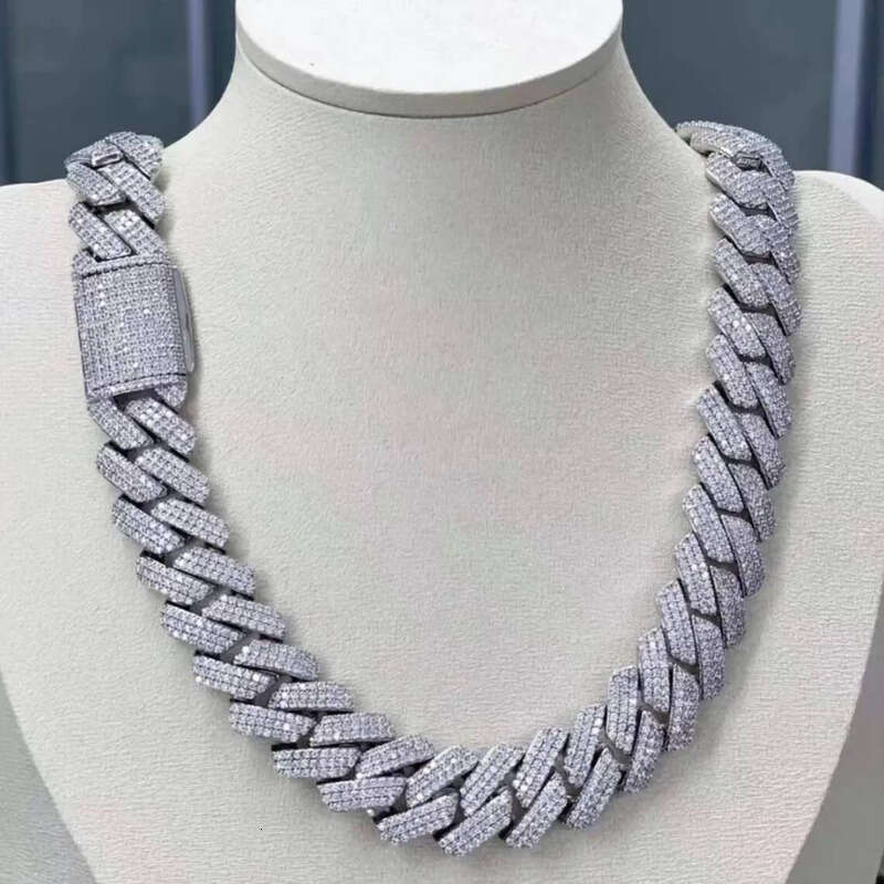 Moissanite Cuban Necklace S Sterling Sier cuban for moissanite chain men Hip hop Jewelry with certificate Free delivery