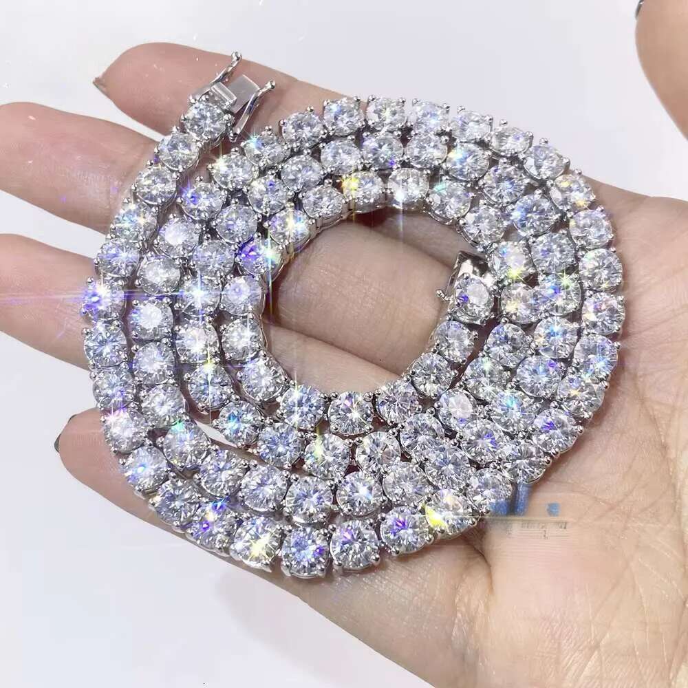 2025 FANCY Sterling Sier Tennis Bracelet VVS D Moissanite Gold Plated Dia Fine Jewelry Stylish Iced Gifts Parties