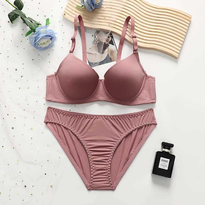 Changli Zi New Underwear Set Breathable Soft Medium Thick Cotton Cup Underwire Bra