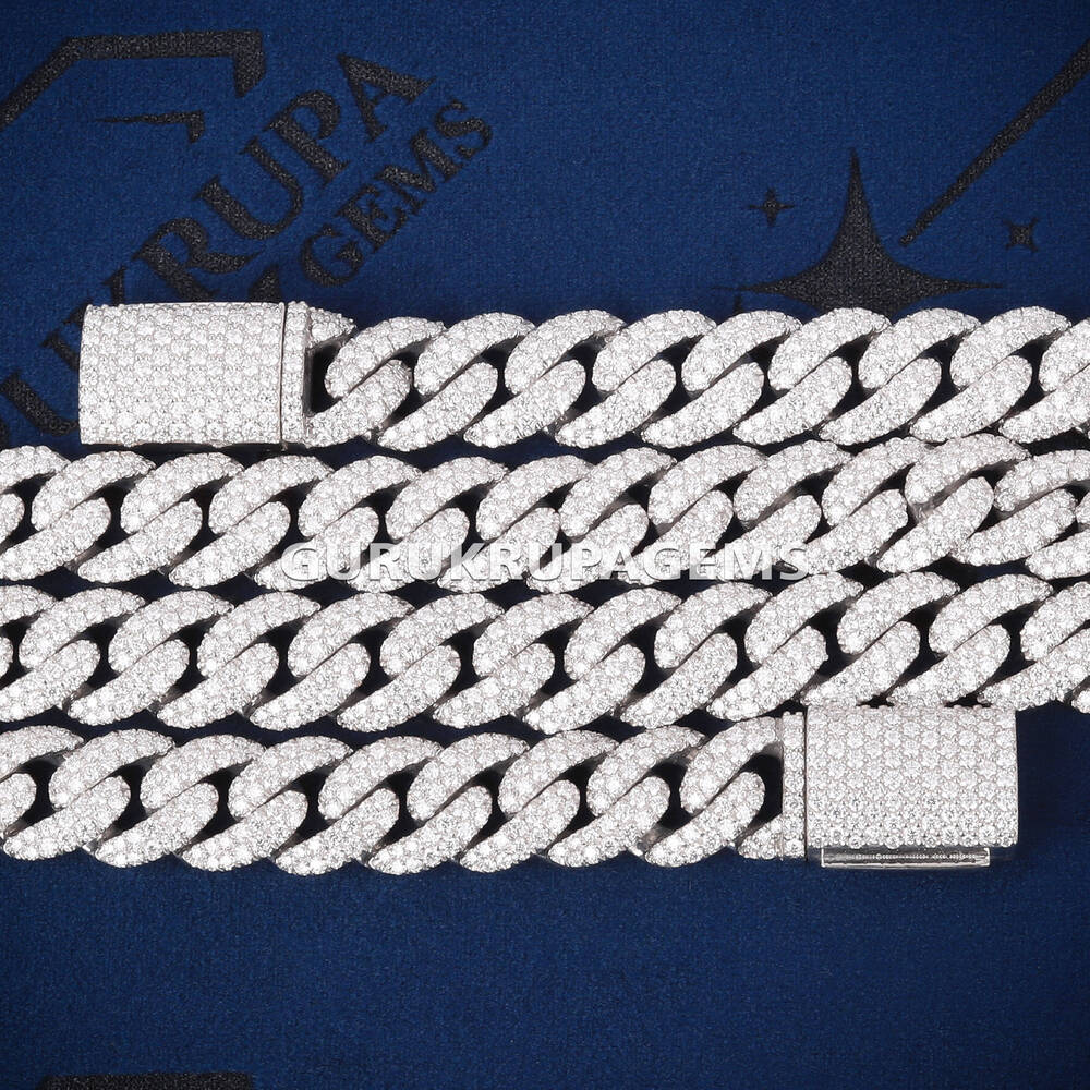 925 Silver Moissanite Iced Out Cuban Lidynamic Chain and Bracelet Combo Set Luxury Hip Hop Jewelry VVS Diamond Bling Rapper Style