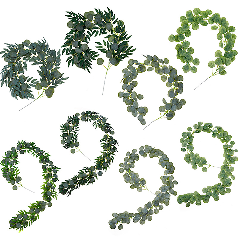 Artificial Willow Eucalyptus Leaves Vines Fake Hanging Vines with Green Leaves for Room Birthday Party Table Garland Floral DIY Home Indoor Wedding Decorations
