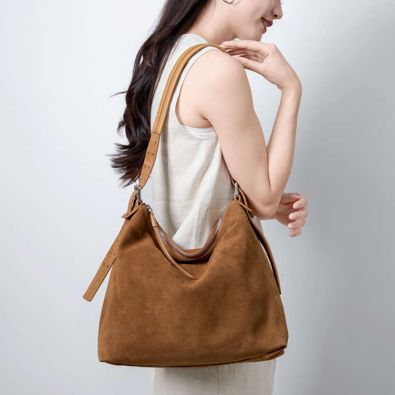 designer bag Luxury bag Suede Crossbody Large Capacity Women's Light Luxury Commuting High-end Feel Single Shoulder Casual Underarm Top Layer Cow