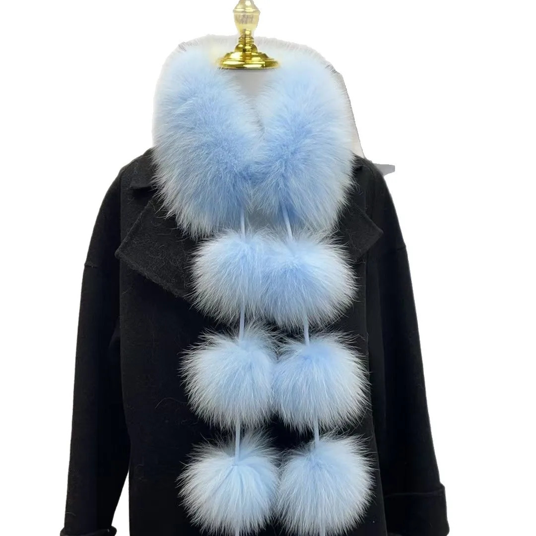 Magnetic Fox Versatile Scarf womens Autumn Winter Light Shawl Plush Fur Ball Temperament Cute Scarf 4w983 250929
