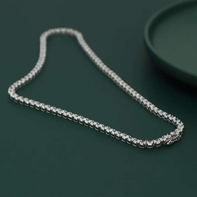 Elegant Men's & Women's Sterling Sier Chains with Ice Design Multiple Length Options
