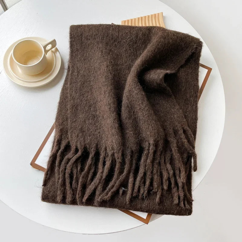 Pink Scarf Lady Autumn Winter Solid Simple Muffler Women Men Wool Blend Versatile Multicolor Soft Thermal Shawl Female Male 250930