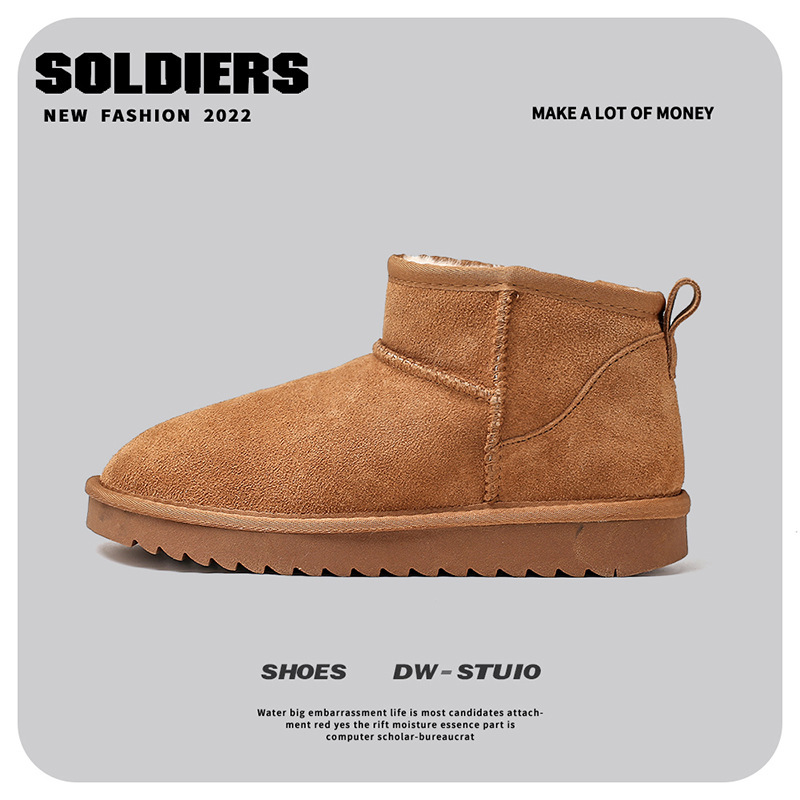 EBV designer shoes free shipping High quality cowhide winter new snow boots for woman thick keep warm non slip cotton shoes size 35-40