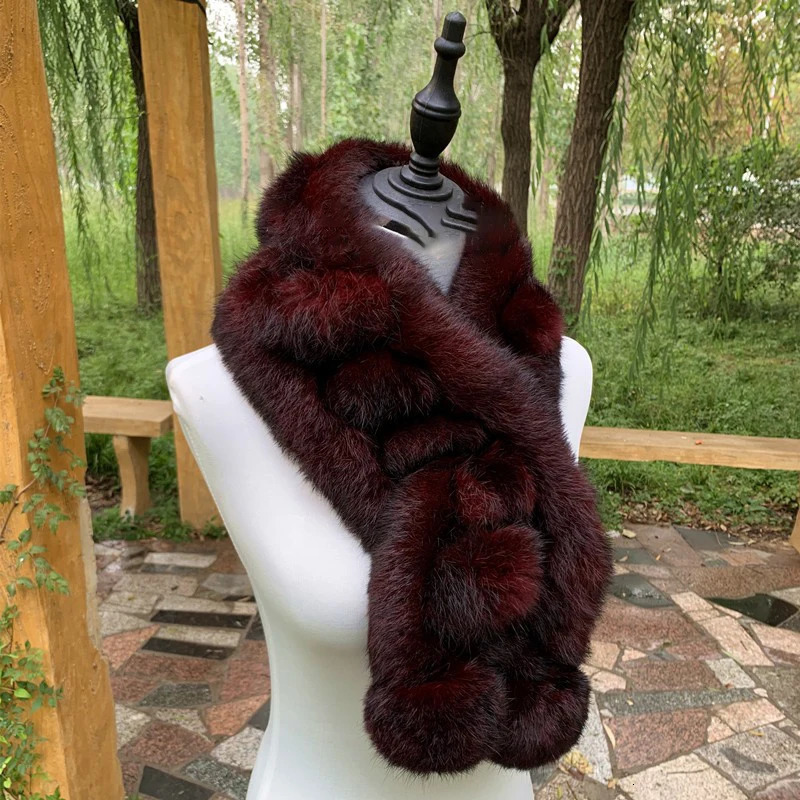 Real Rabbit Fur Scarf Winter Neck Warmer Knitted Furry Fur Collar Ladies Thick Fur Scarves Plush Real Fur Shawls Solid 250929