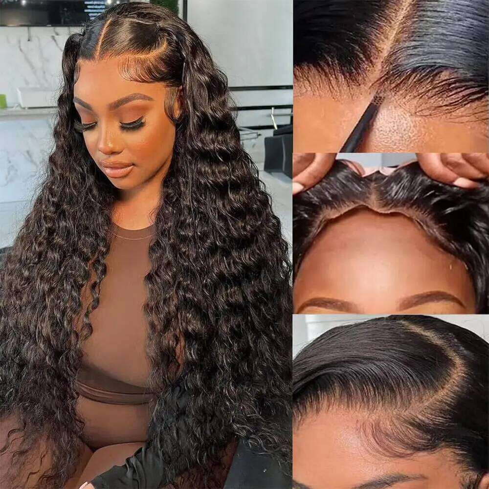 Wear Go 6X4 5X5 Glueless Human Hair Plucked Pre Cut Closure Deep Wave Front Wigs 13X4 13X6 HD Lace Frontal Wig Xiusiyuan2510