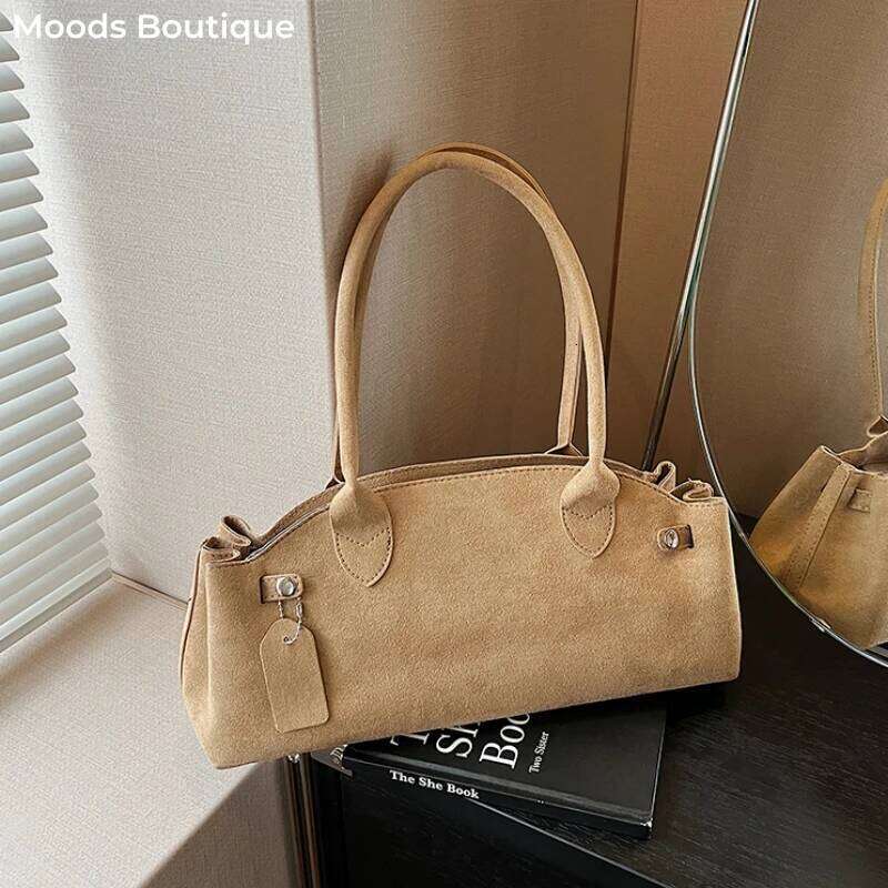 French Style Underarm Shoulder Bags For Women PU Suede Pure Color Top-Handle Bag Autumn New Designer Handbags Hot Selling