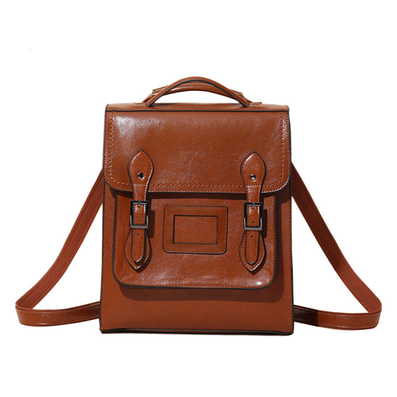 2025 new designer women's fashionable oil wax cowhide backpack
