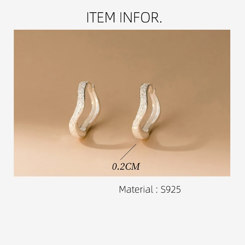 La Monada Inner 1cm Woman Hoop Earrings Silver 925 Sanding Wave Fine Jewelry 925 Sterling Silver Earrings For Women Hoops 250930
