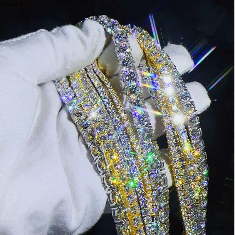 Hip Hop 5mm Necklaces Charm in Stock Sier Vvs Moissanite Iced Out Fashion Tennis Chain