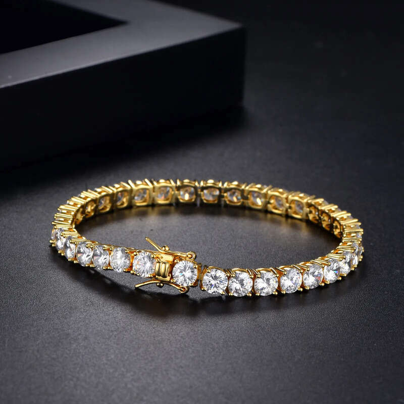 TennisChain Jewelry 2-6MM Tennis Chain Fashion Men and Women Hip-Hop Zircon Bracelet High-End Feel