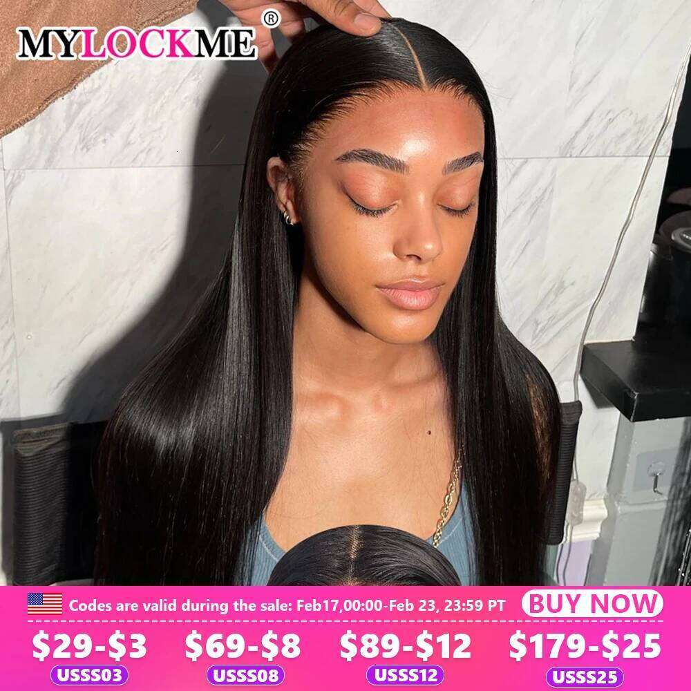 MYLOCKME Go Glueless Brazilian Straight 6X4 5X5 9X6 7X5 Lace Closure Wig Human Hair Ready To Wear Cut Pre Plucked Xiusiyuan2510